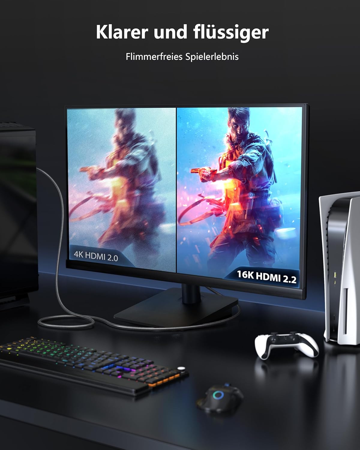 Detalle 2 de CONMDEX HDMI 2.2 2 m Kabel, 16K