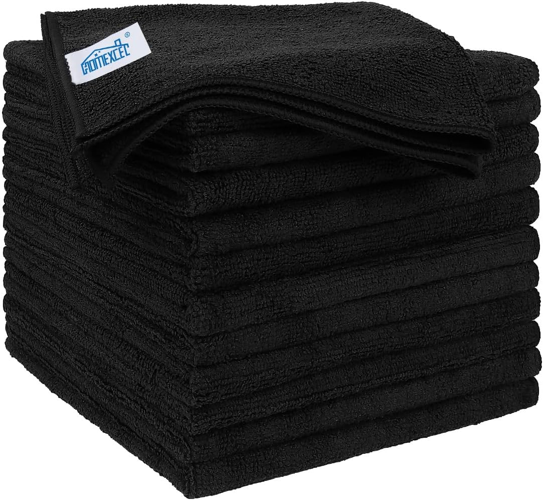 HOMEXCEL Mikrofaser-Reinigungstücher (12er-Set) – streifenfrei, fusselfrei, ultra-saugfähig für Auto, Küche & Fenster
