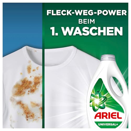 Detalle de Ariel Flüssigwaschmittel Universal+ – Fleck-Weg-Power ab erster Wäsche (111 Wäschen)