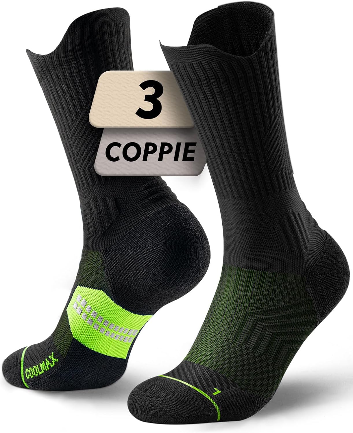 Detalle de Juclise Bambù Coolmax compressione sportive uomo (15-20 mmHg) anti-vesciche per allenamento e trekking