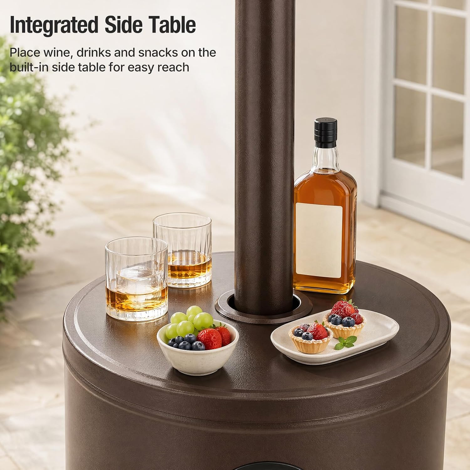 Detalle 2 de Sweetcrispy SW-JRQ-PT01-BN 48,000 BTU Propane Patio Heater with Wheels