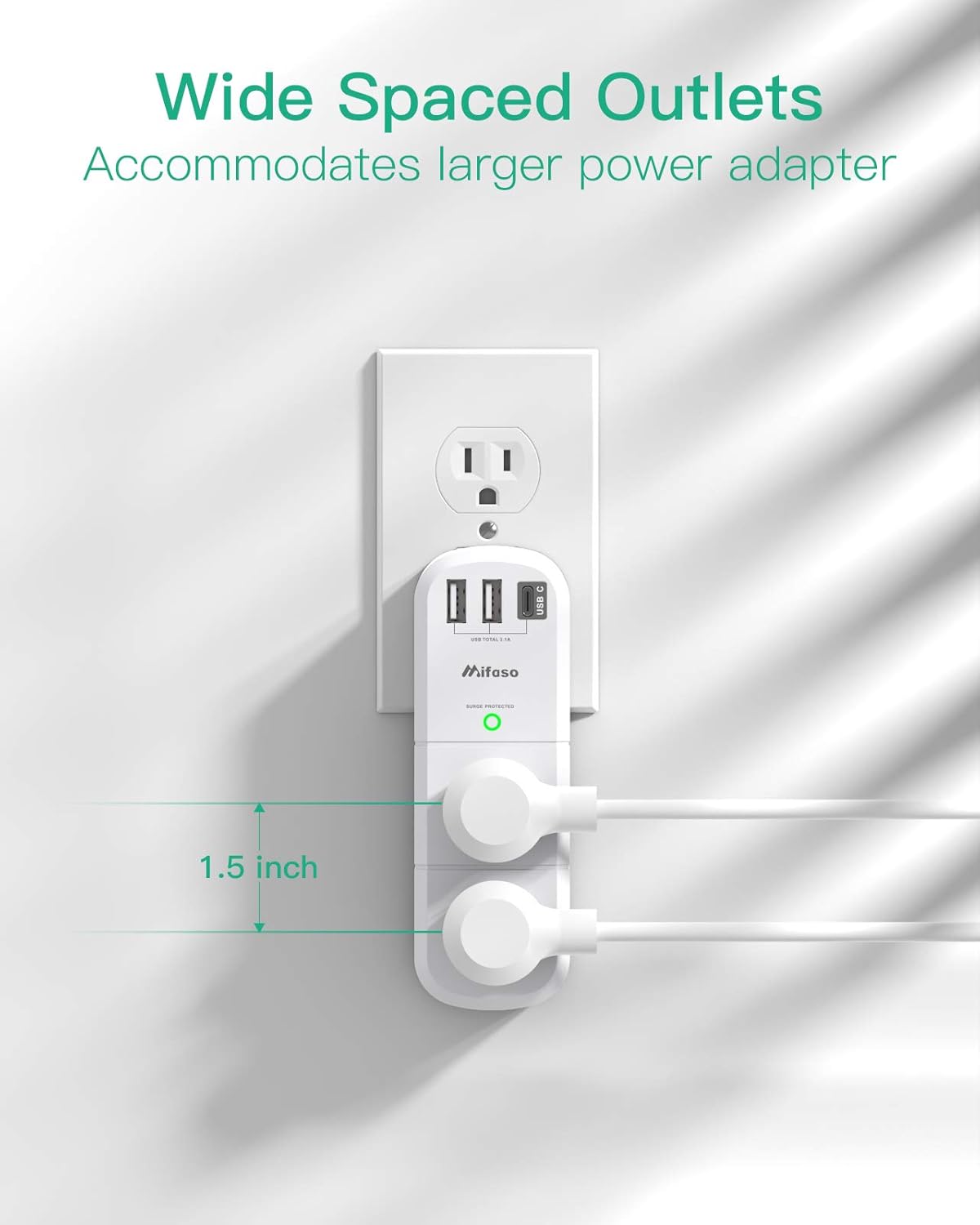 Thumbnail 4 de Mifaso Outlet Extender 1800 Joules Surge