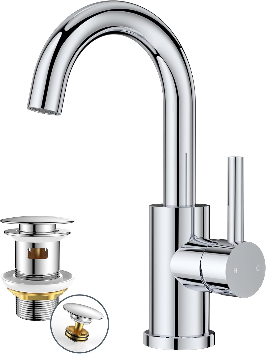 Detalle de FORIOUS Wasserhahn Bad Hoch 360° đ°