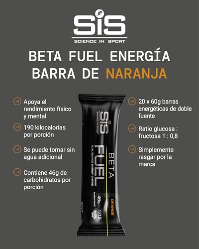 Detalle 2 de SIS Bar Beta Fuel Energy Chew arancia 60 g 🍫