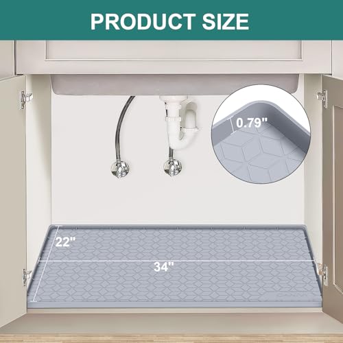 Thumbnail 1 de CANIVI 34" Waterproof Silicone Under Sink Mat