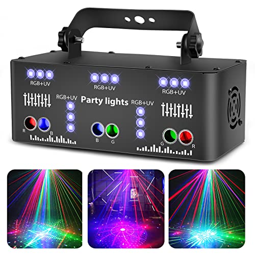 Detalle de Littleboyny Discolicht Partylicht LT B337021 – LED RGB Projektor, musikgesteuert, DJ-DMX-Effektstrahler