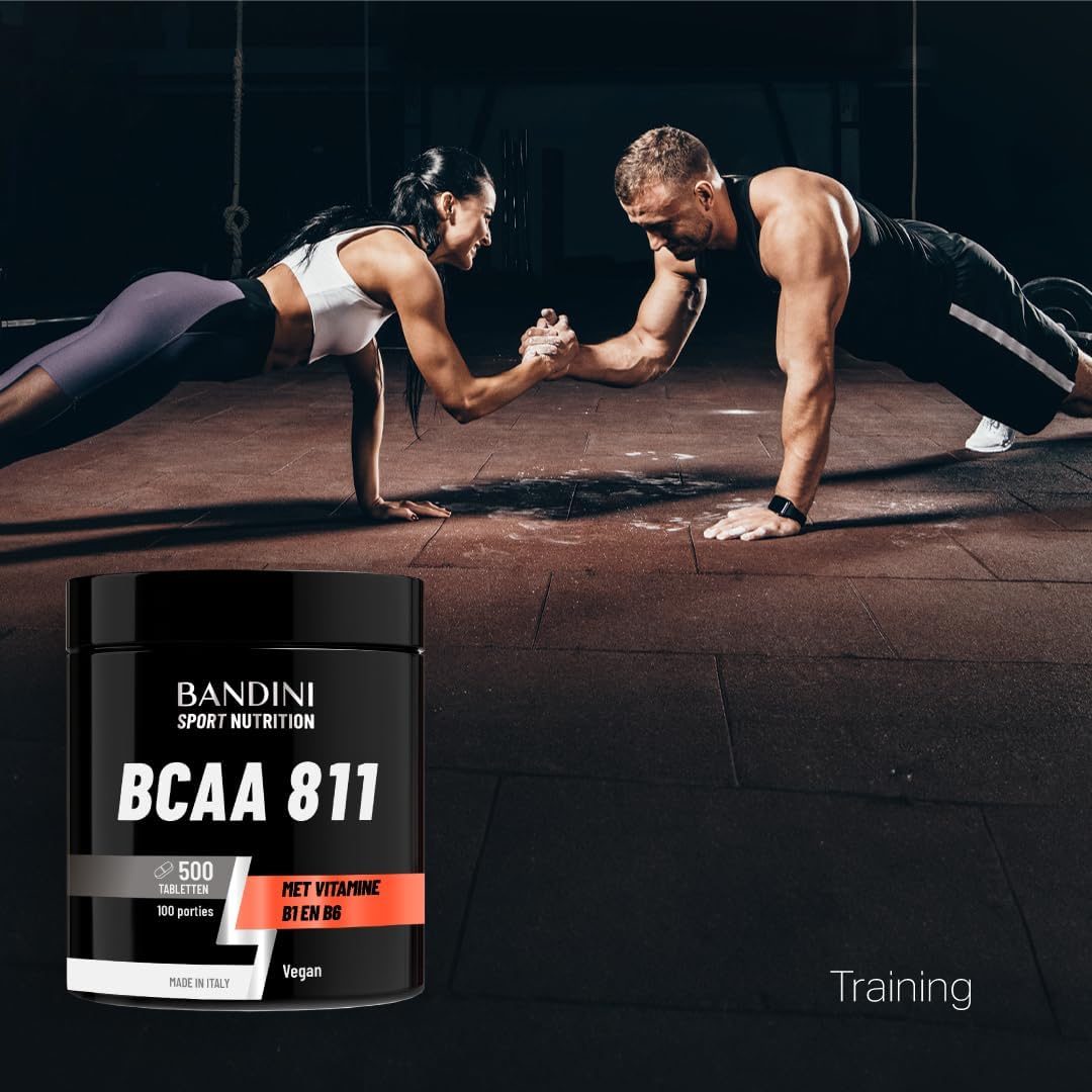 Detalle de BANDINI BCAA 8.1.1 aminozuurtabletten, 500 tabletten met vitamine B1 en B6