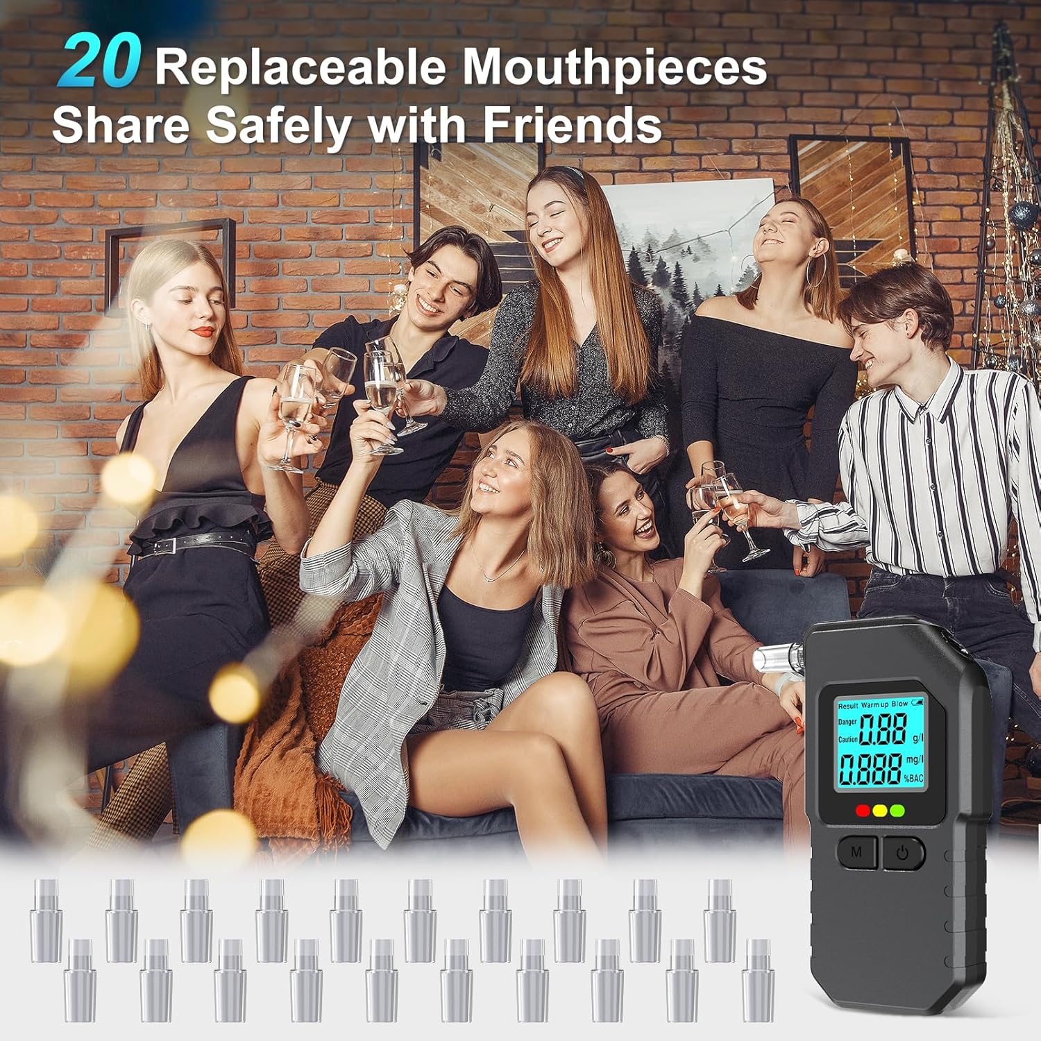 Thumbnail 6 de Professional Dual Sensor Breathalyser 20 mouthpieces