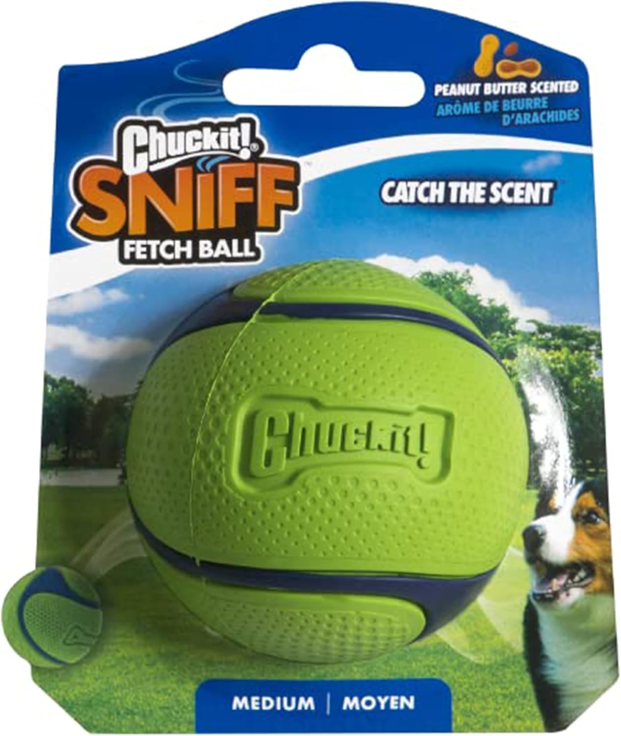 Detalle 2 de Chuckit! Sniff – Bacon Scented Dog Fetch Ball, Medium, Durable Rubber Toy for Launcher