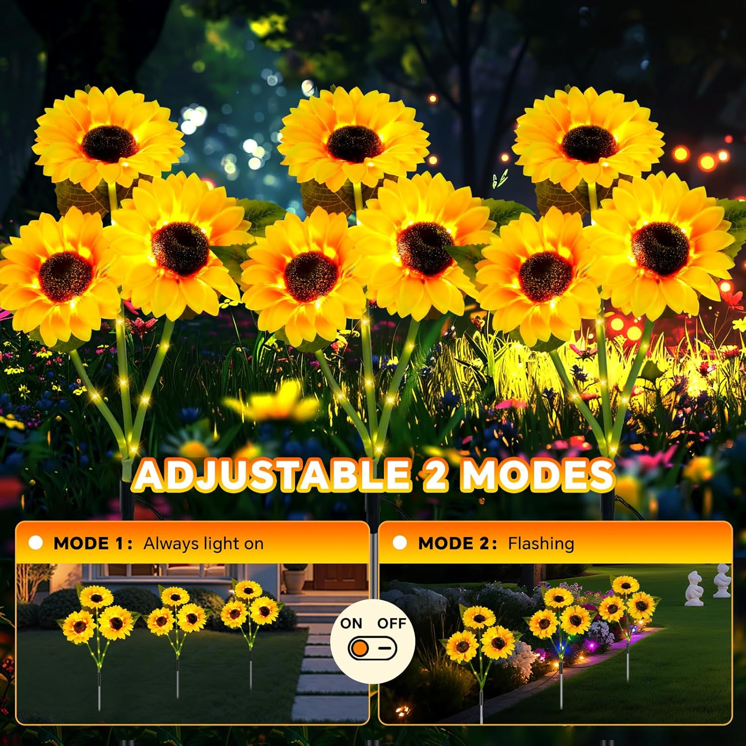 Thumbnail 2 de Liuyife 9-Flower Sunflower Solar Lights for outdoor gardens and paths (waterproof)