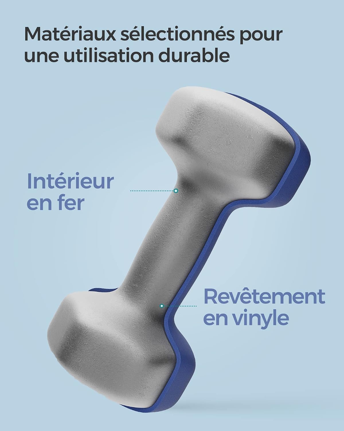 Detalle 2 de SONGMICS Lot de 2 haltères hexagonaux avec revêtement néoprène – idéal pour l’entraînement à domicile