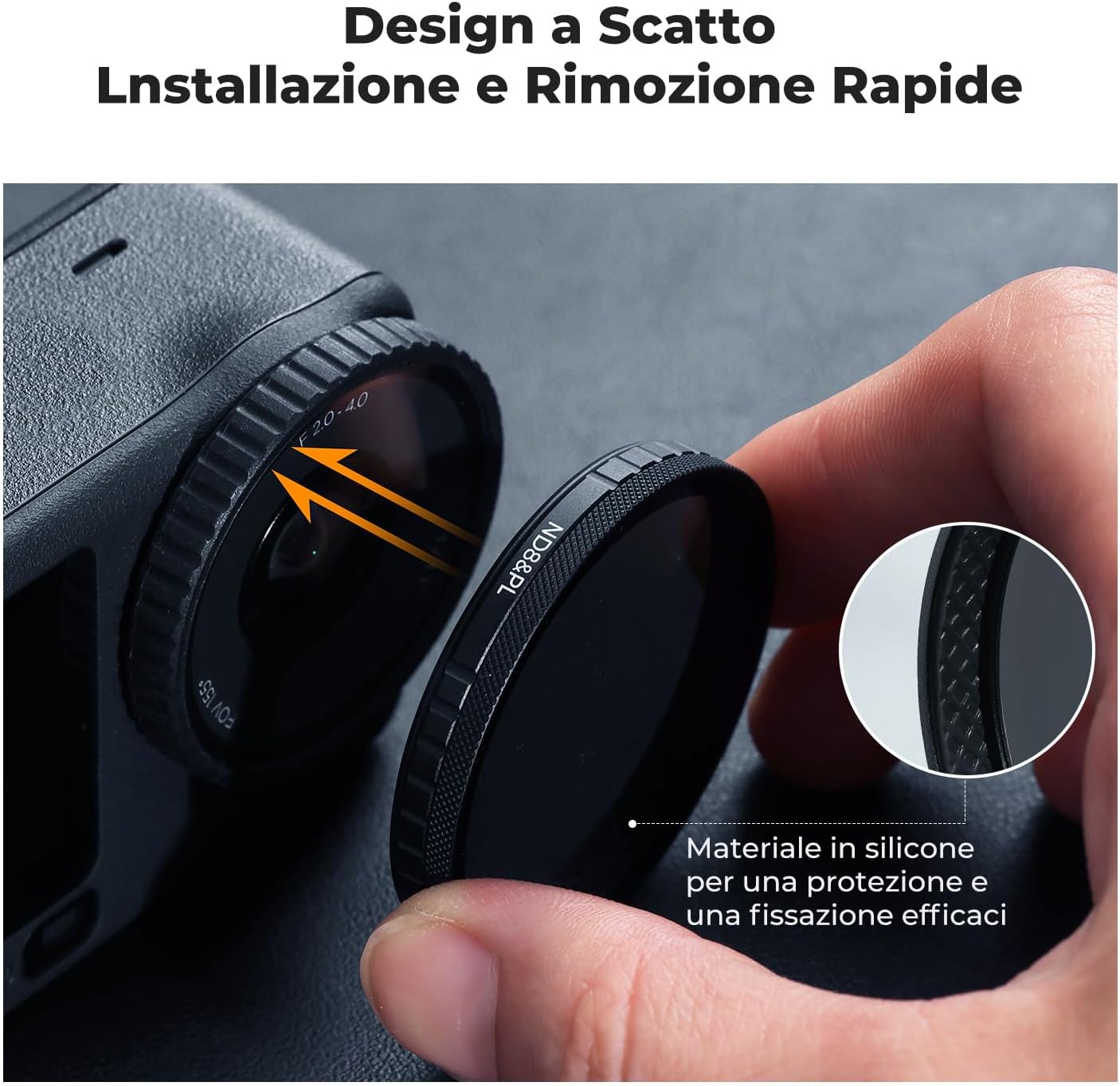 Thumbnail 5 de K&F CONCEPT Kit di 4 filtri Snap On ND&PL per DJI Osmo Action 6 (ND8/PL, ND16/PL, ND32/PL, ND64/PL)