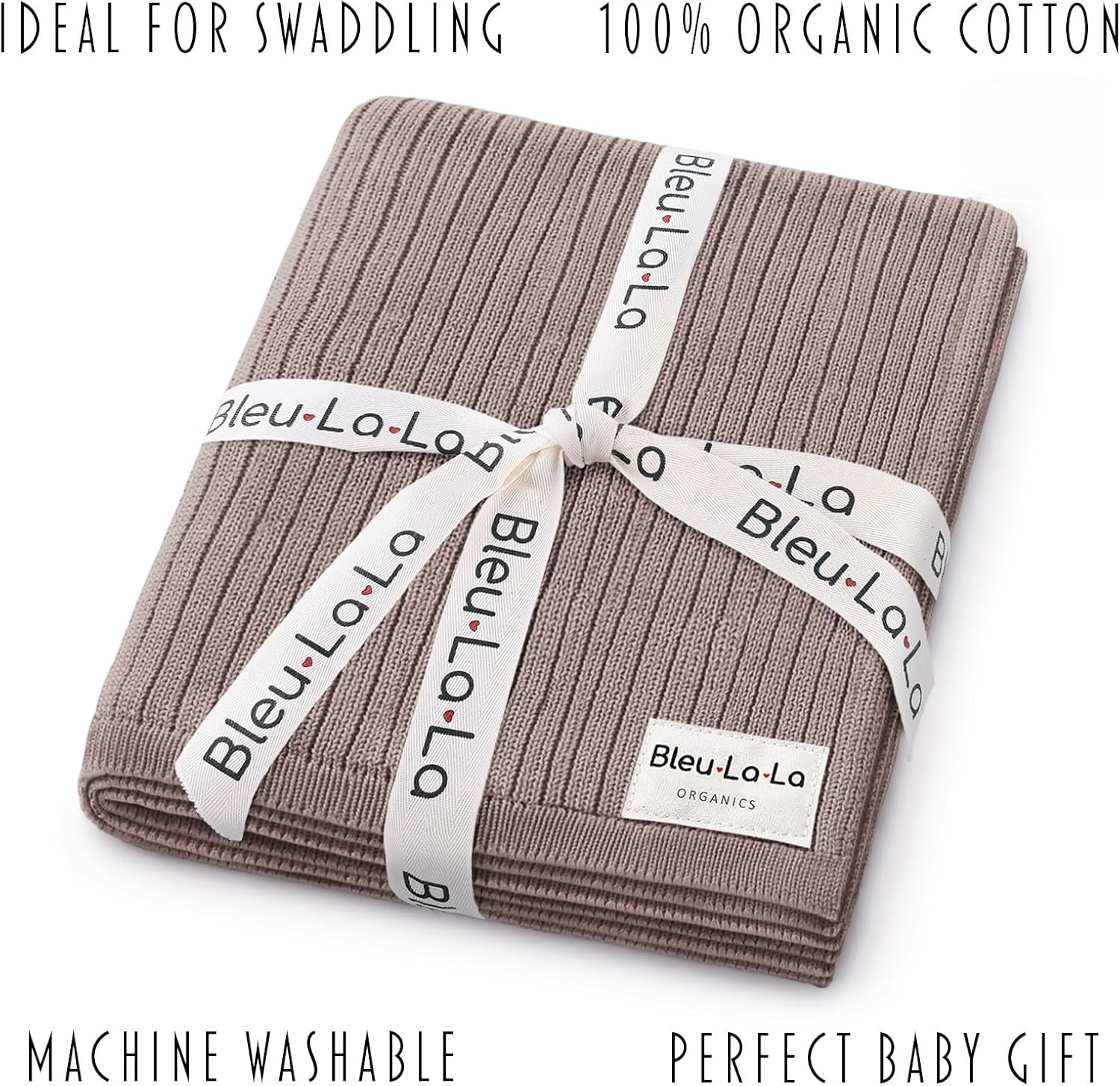 Detalle de Bleu La La Organic Cotton Baby Blanket