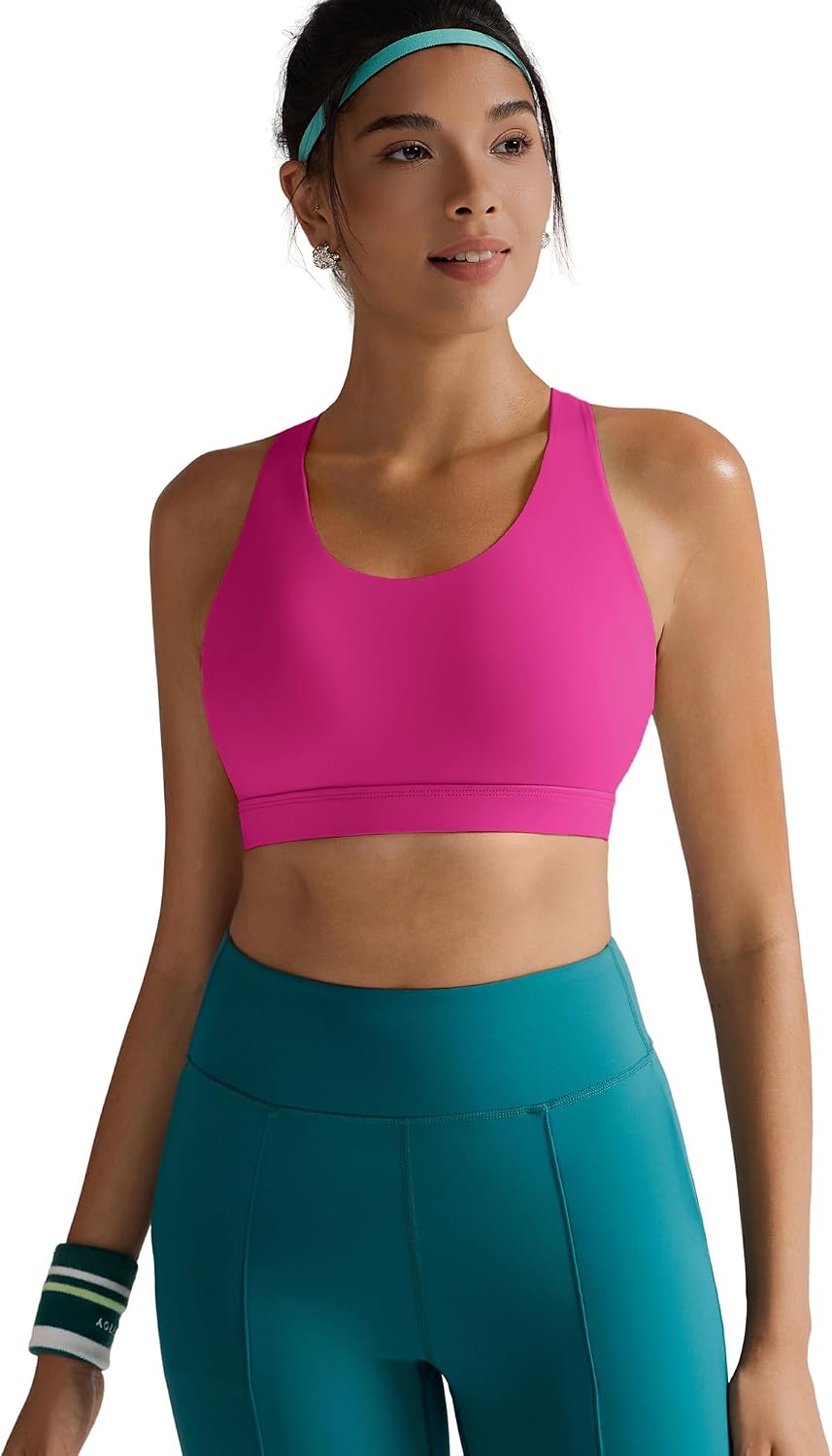 Detalle 2 de RUNNING GIRL Criss-Cross Sports Bra for Women, Medium Support, Removable Cups