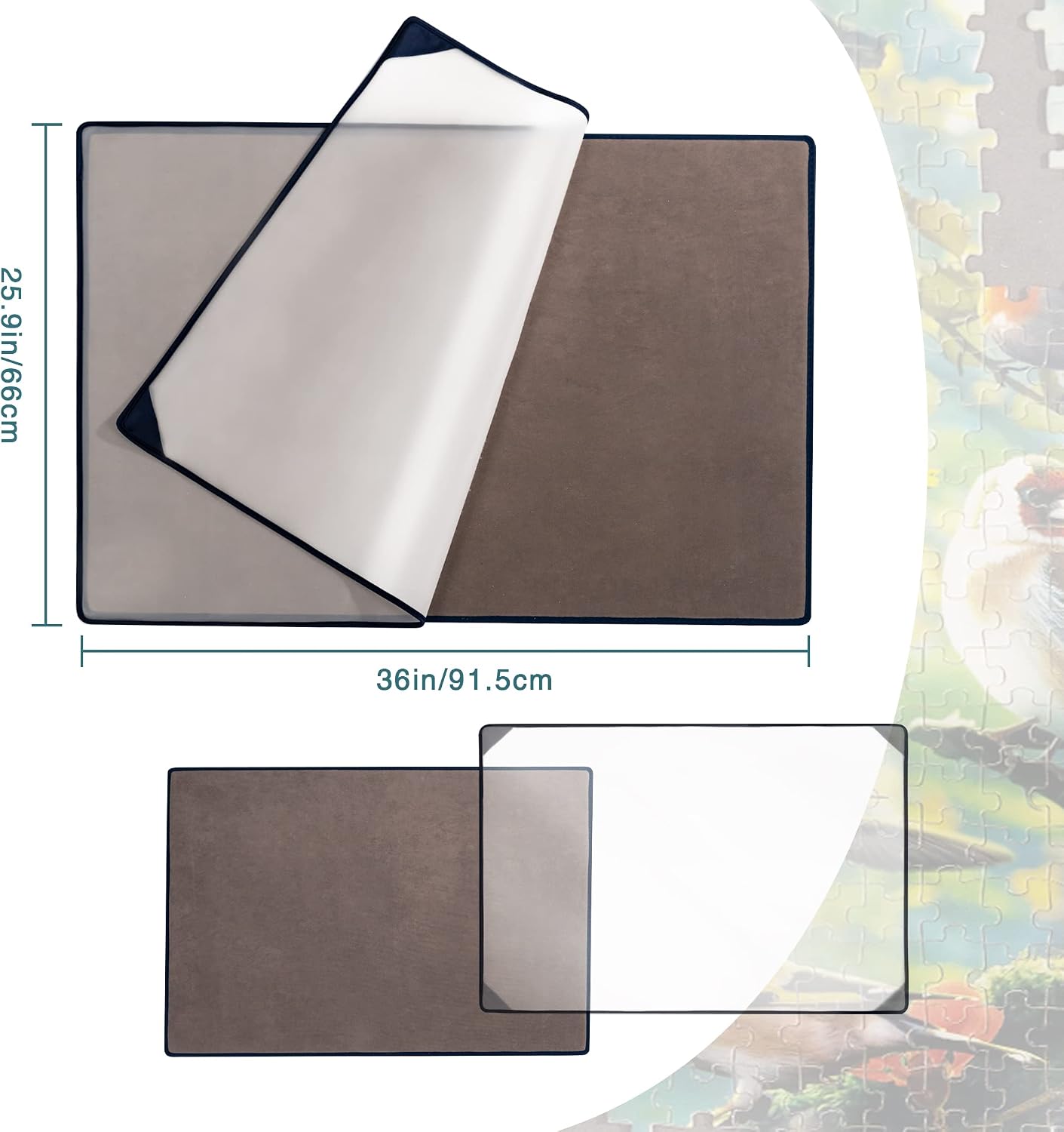 Detalle 1 de Tektalk Puzzle Board with Dustproof Cover (Gray) for up to 1500 Pieces