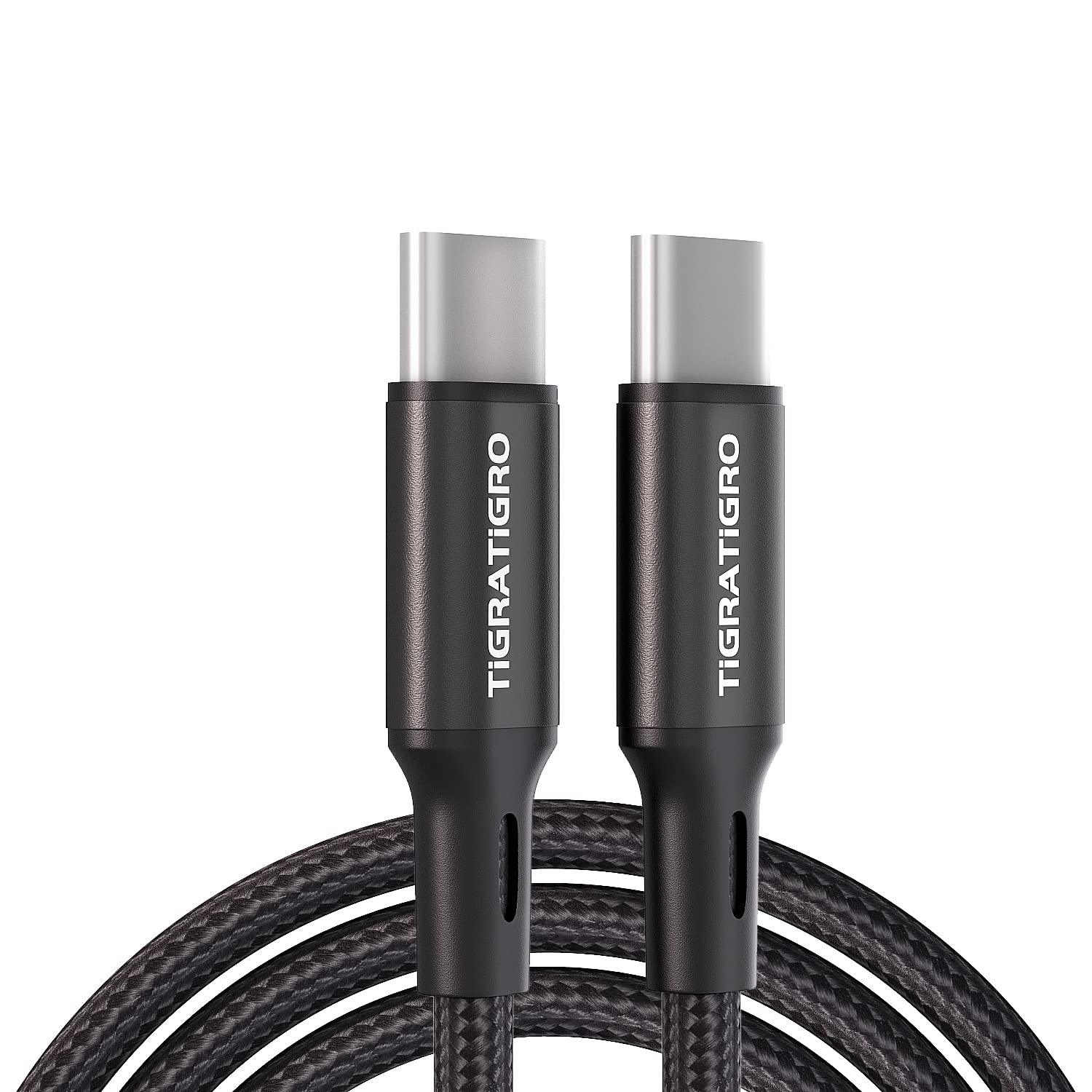 Detalle 2 de tigratigro Cavo USB-C 2 m (2 pezzi) in nylon intrecciato con ricarica rapida e dati fino a 480 Mbps