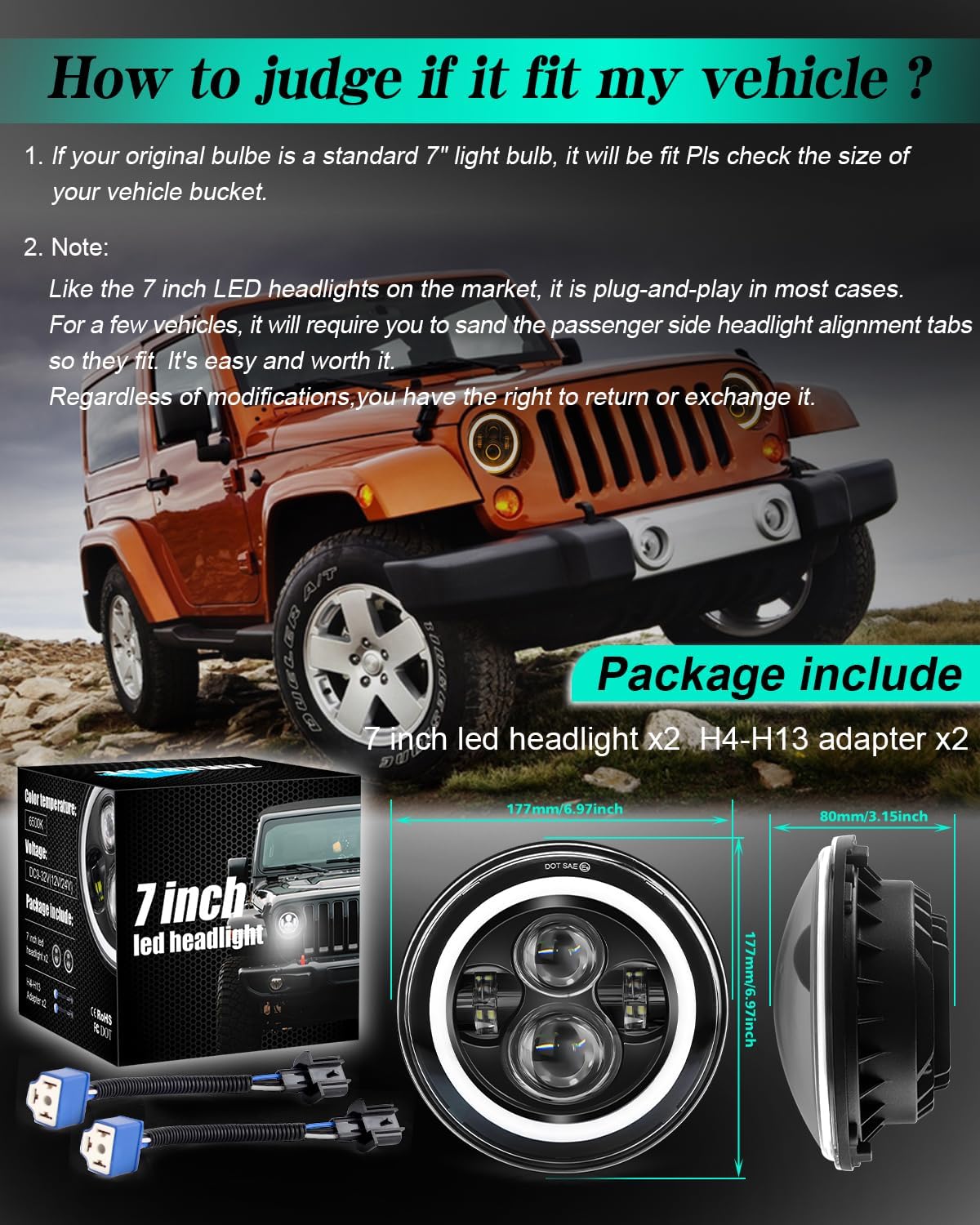 Thumbnail 5 de ZIMABLUE H6024 7 inch LED Headlight