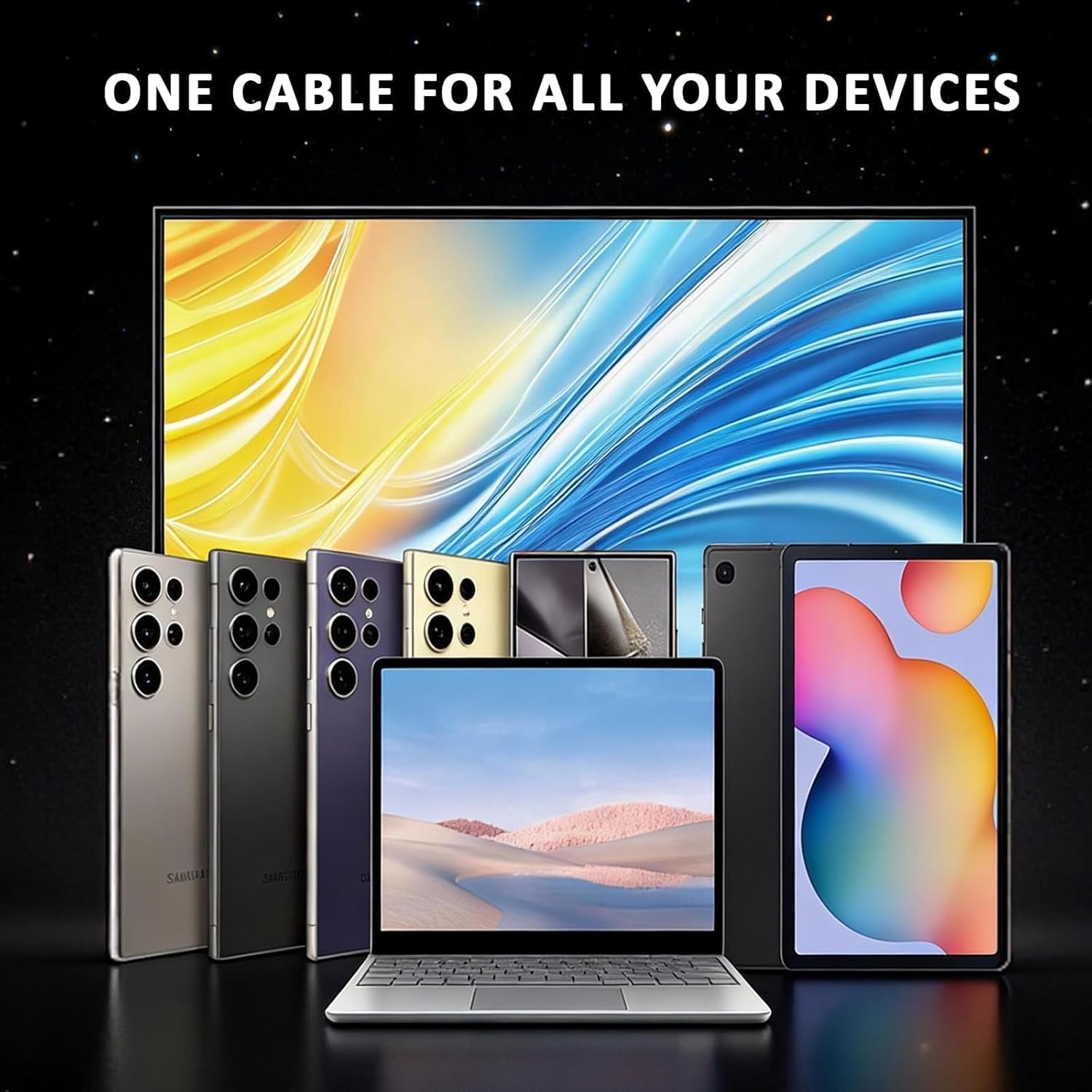Thumbnail 6 de Invisible Foldable Holder Charger Cable with Stand — 240W Fast Charging USB-C Cable (2 Pack) for iPhone 17 Series, S25, S24 Ultra