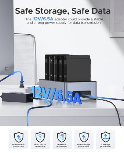 Thumbnail 6 de ORICO Alluminio Docking Station 5 Bay per HDD/SSD 2,5"/3,5" con Clone Offline 1:4 e Alimentazione (6656C3-C)