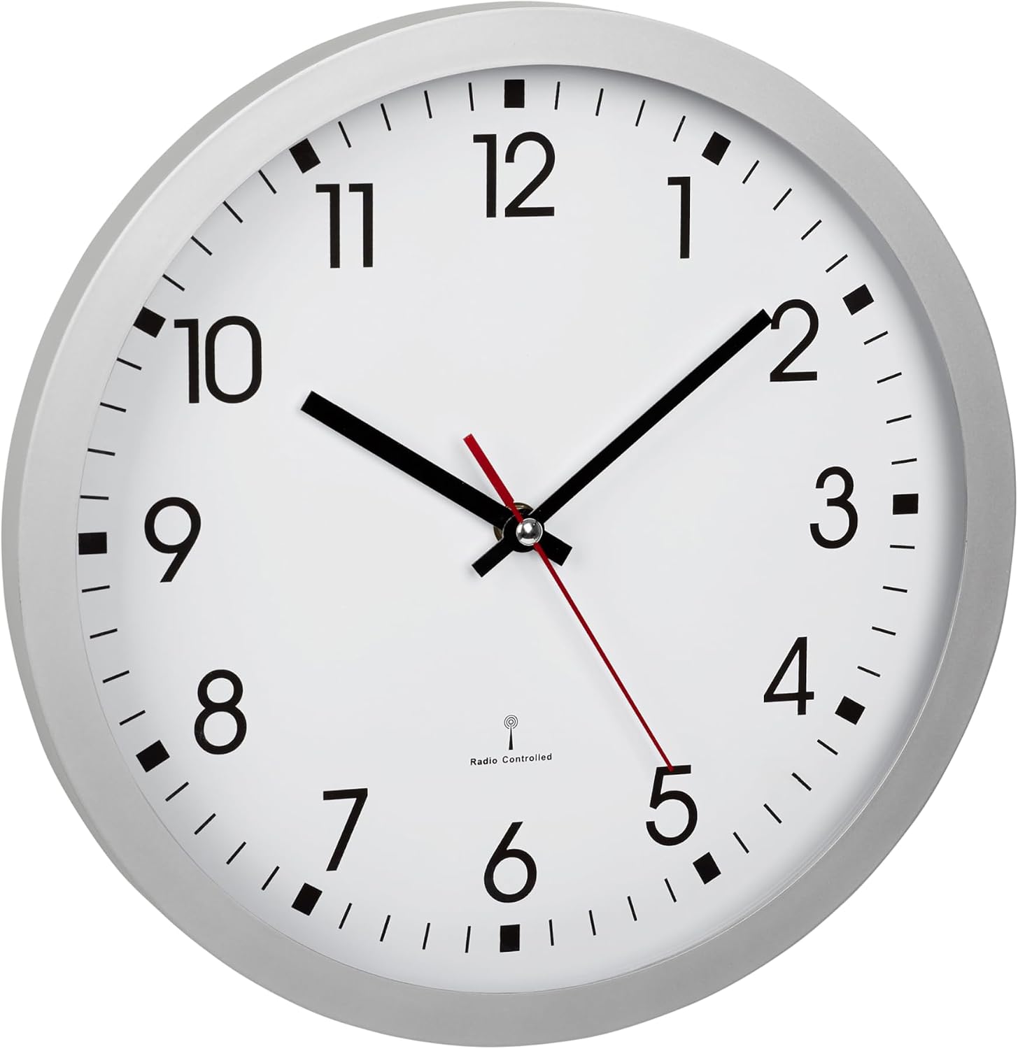 Detalle de TFA Dostmann Analoge Funk-Wanduhr 60.3522.02 (30 cm) mit Sekundenzeiger