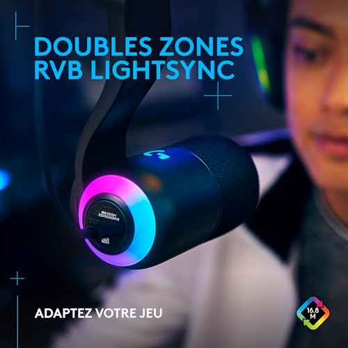 Detalle de Logitech G Yeticaster GX — Microphone USB dynamique avec bras articulé