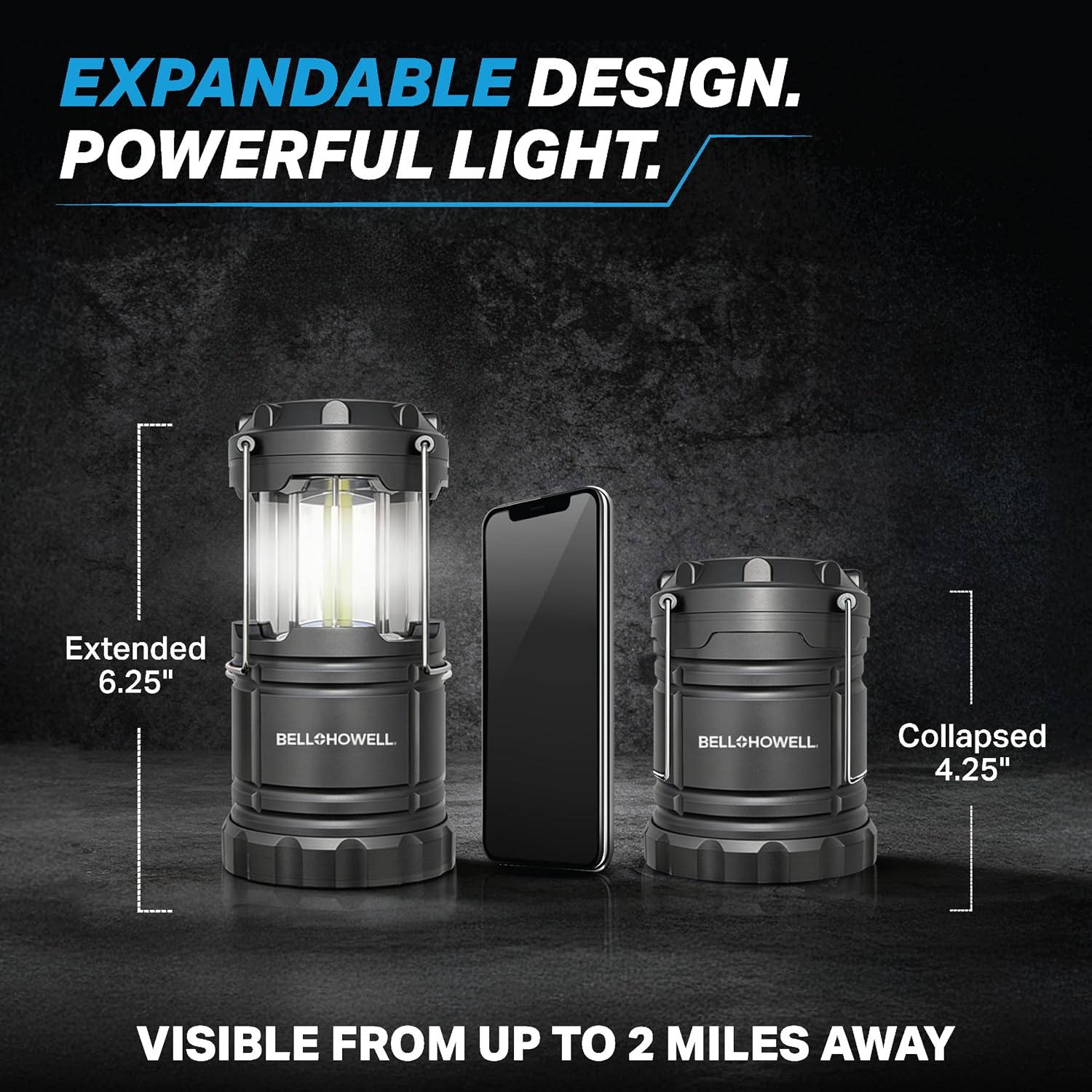 Detalle de Bell+Howell TACLIGHT Multipurpose Camping Lanterns, 4-Pack, Collapsible IP65 LED