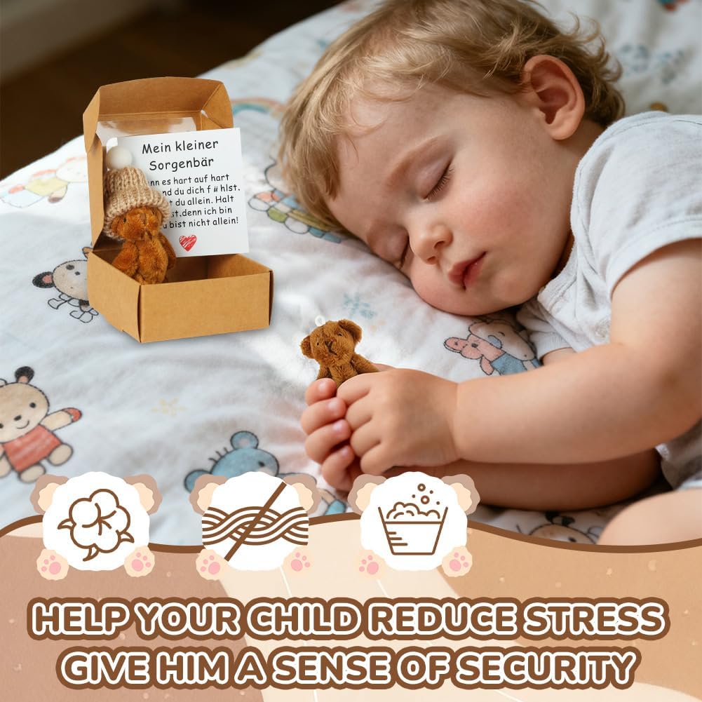 Thumbnail 5 de Vicloon Mini Teddy Bear in Coffee Plush with Gift Box and Message Card