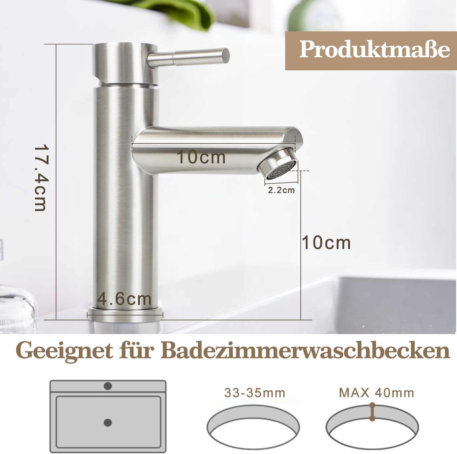 Thumbnail 6 de Laittiin Wasserhahn Einhebelmischer Hochdruck