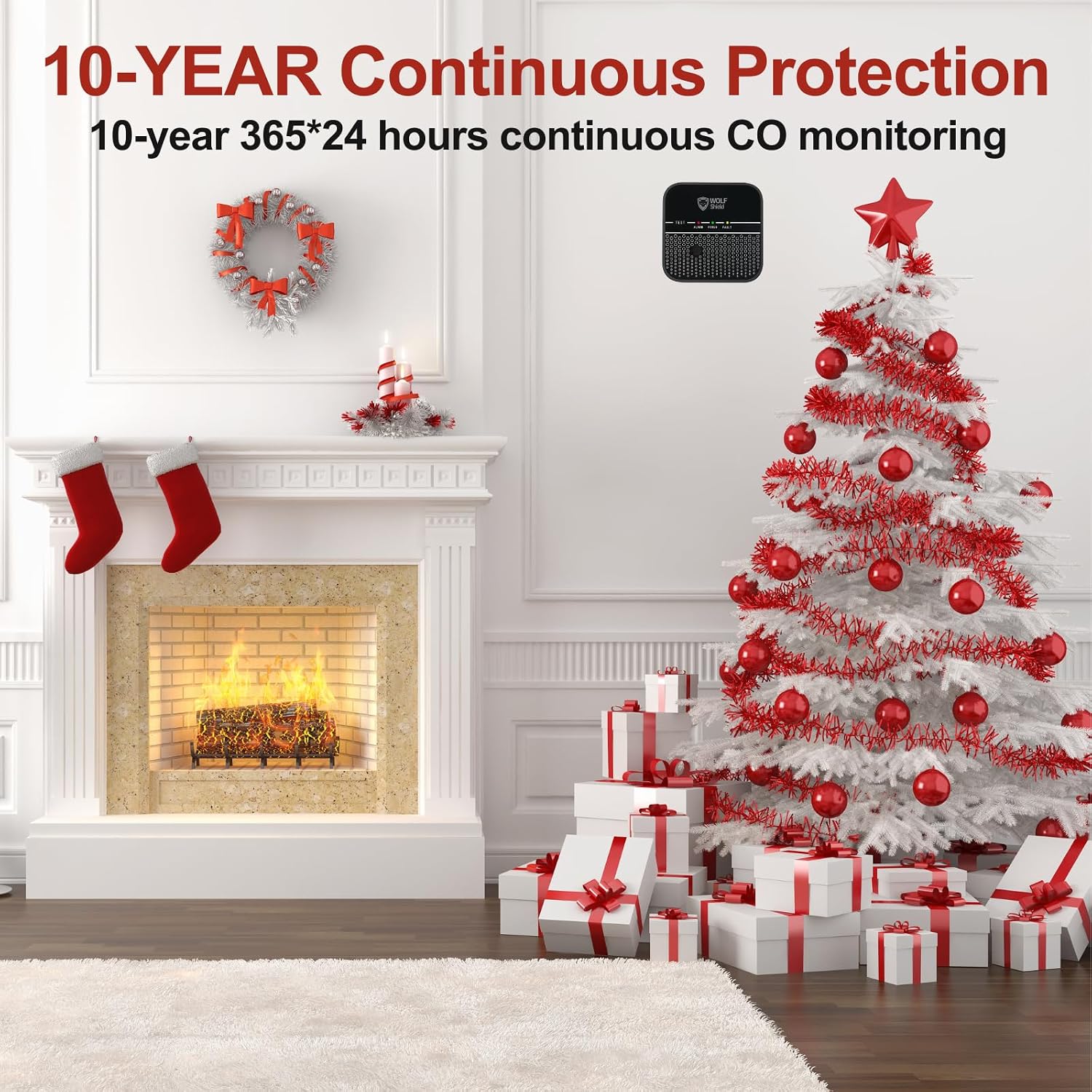 Thumbnail 6 de WOLF SHIELD Carbon Monoxide Detector 10‑year battery 🔔