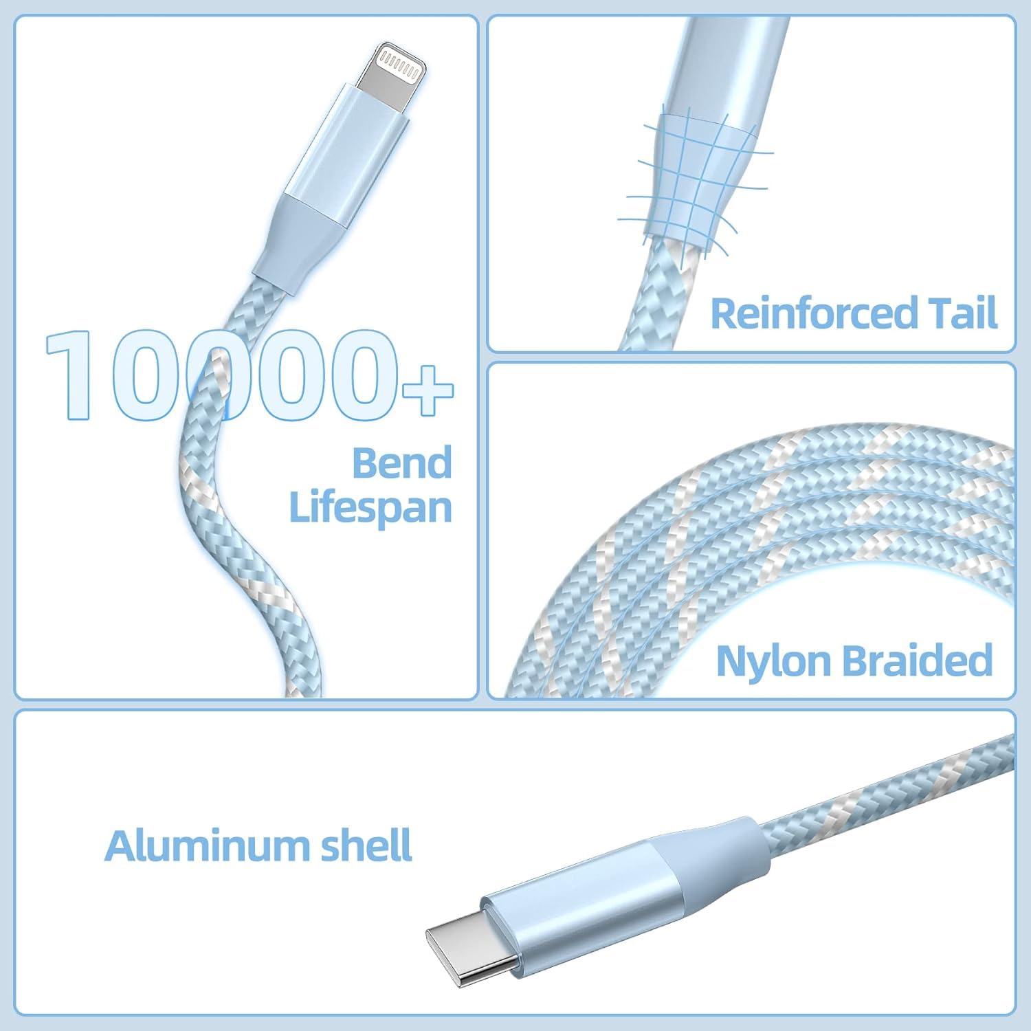 Detalle 2 de Apple USB‑C to Lightning Cable 6ft 3‑Pack