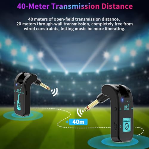 Detalle de Système de Guitare Sans Fil Tiandirenhe 2,4 GHz – 8 canaux, rechargeable, audio en temps réel