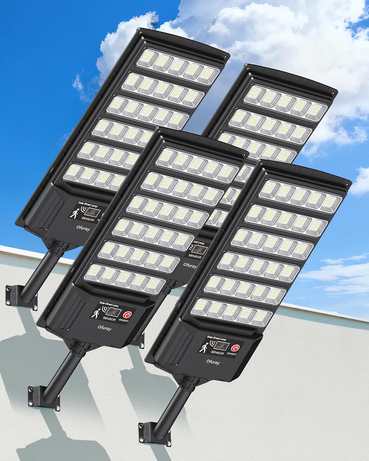 Detalle de Ofuray ONL-4Pack Solar Flood Lights, 6500K, Motion Sensor, IP66