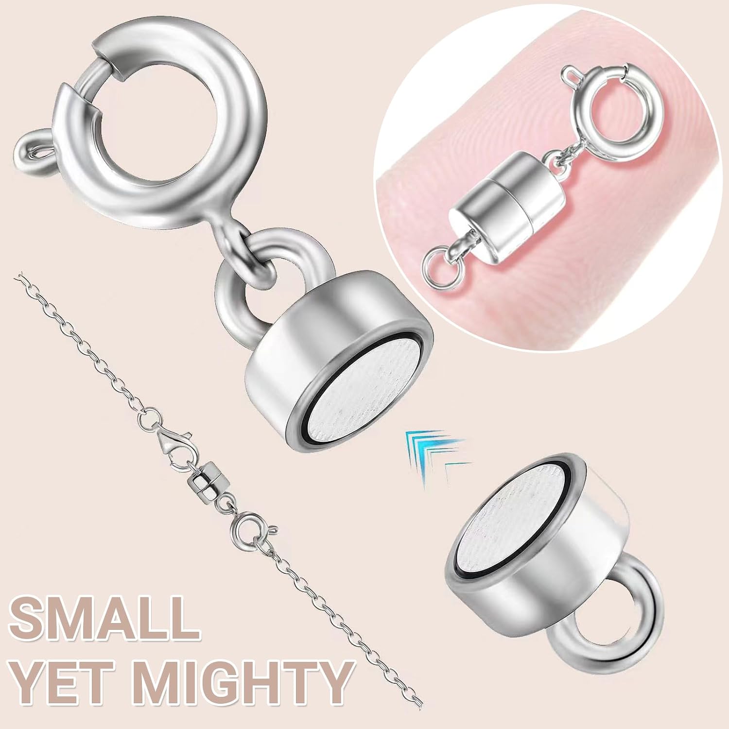 Thumbnail 1 de OHINGLT 01 Magnetic Necklace Clasps, Silver-Plated, 5 mm
