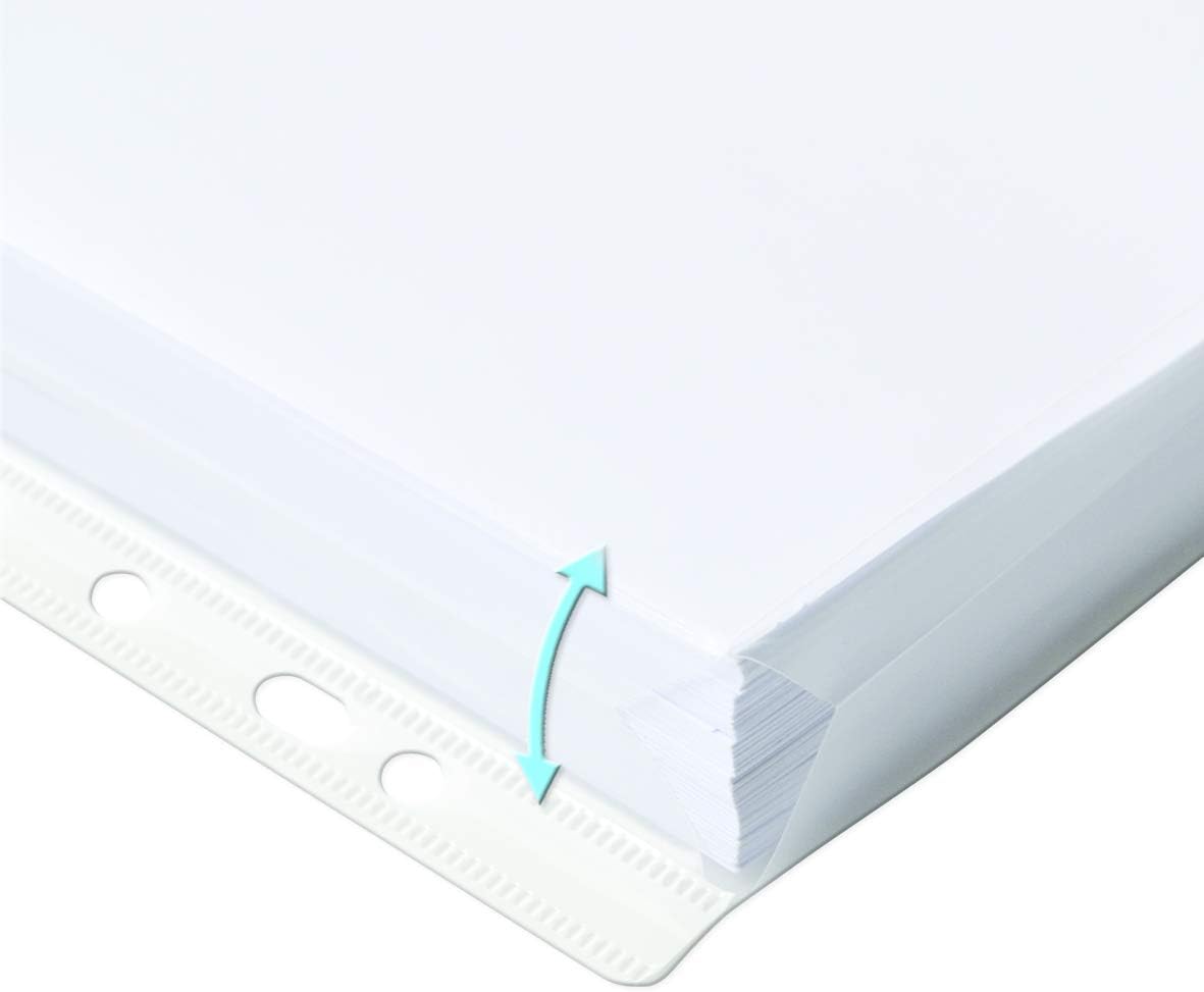 Thumbnail 2 de Oxford lot de 10 Pochettes perforées extensibles avec Rabat de Protection 11 Trous PVC Lisse A4 Incolore