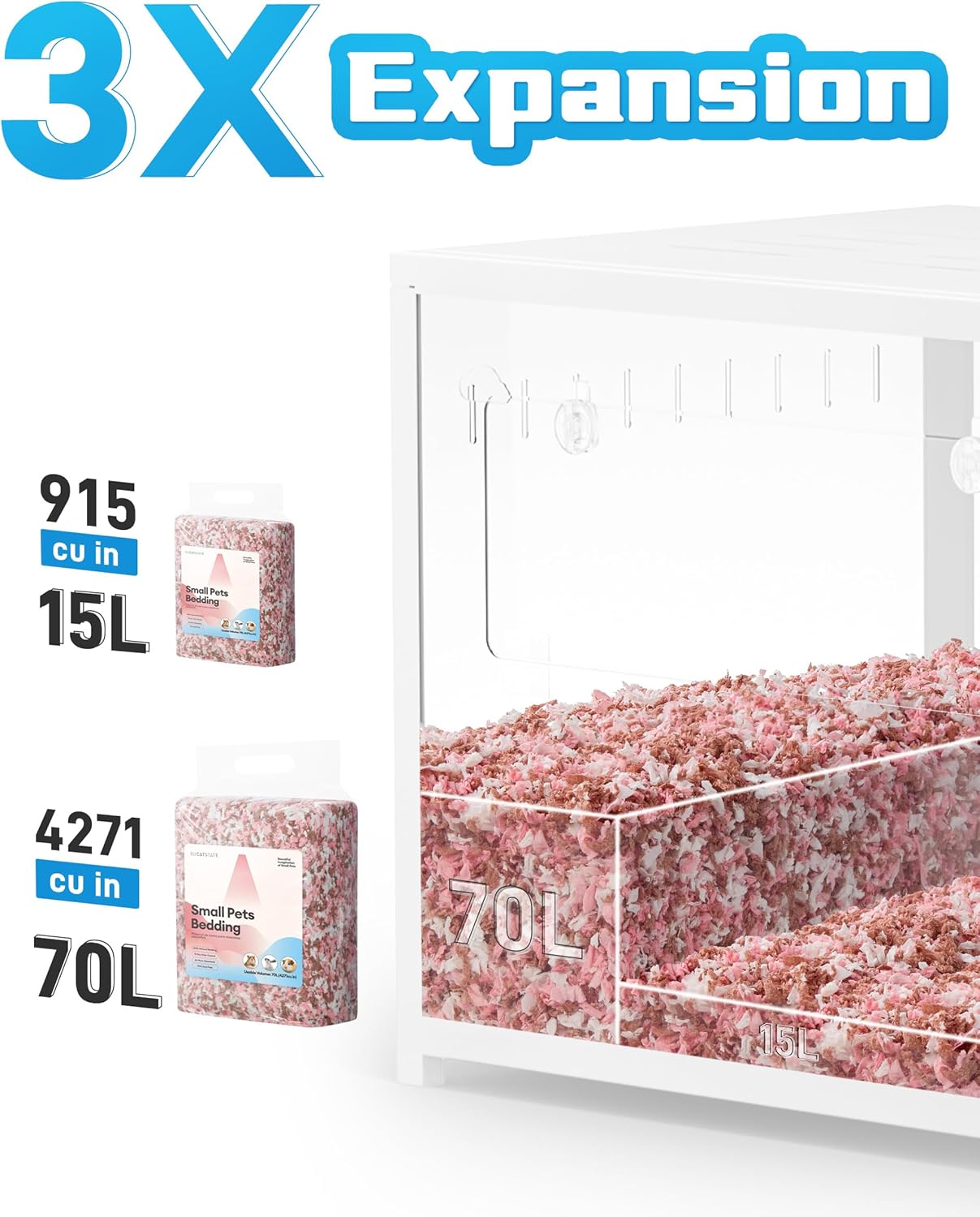 Thumbnail 6 de BUCATSTATE Hamster Bedding 15L (Blossom) — 99% dust-free paper bedding for small pets
