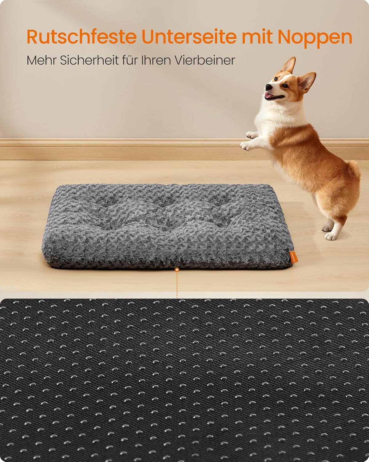 Thumbnail 4 de Feandrea Hundebett L – weiche, waschbare Hundematte 95 × 60 cm, schiefergrau