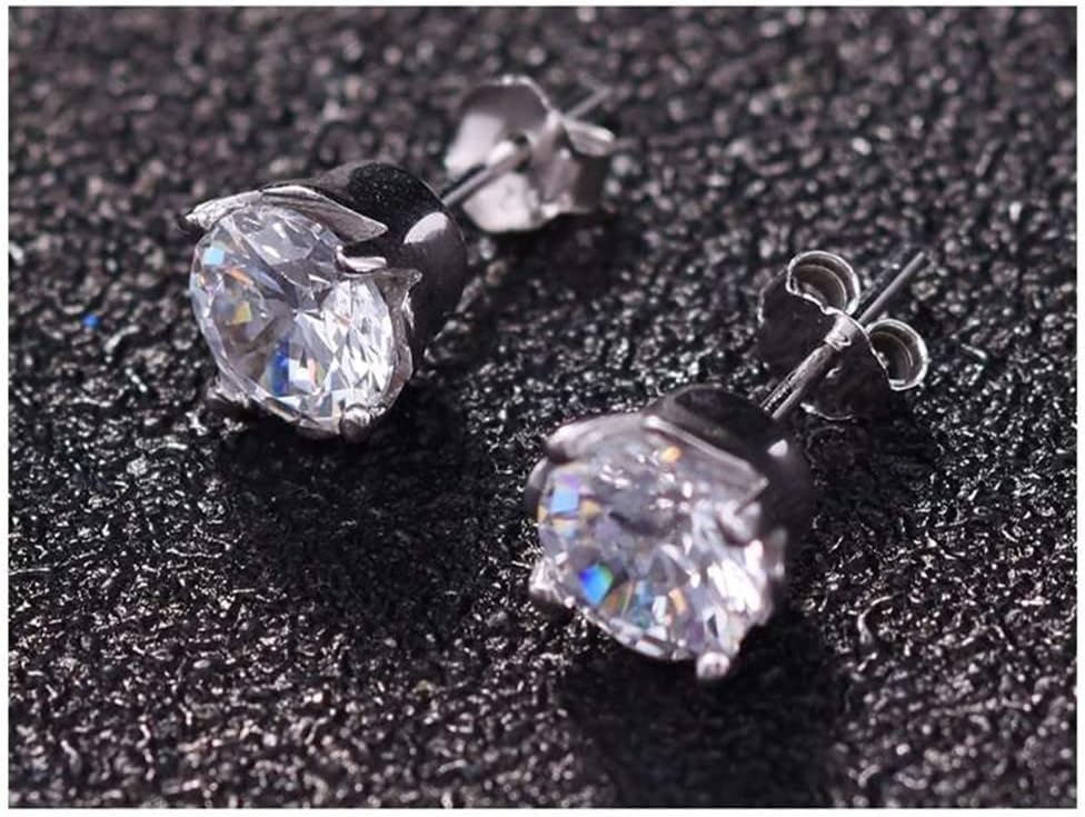 Detalle de JewelryWe Edelstahl Ohrstecker mit Zirkonia – 3–8 mm Durchmesser, wechselbare Größen