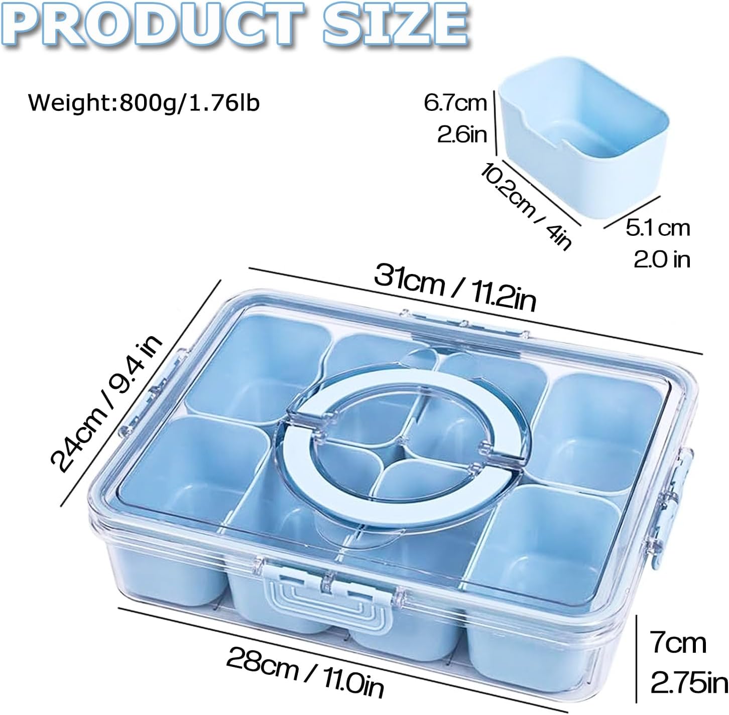 Thumbnail 4 de Snackle Box Snack Tray, 8 Compartments