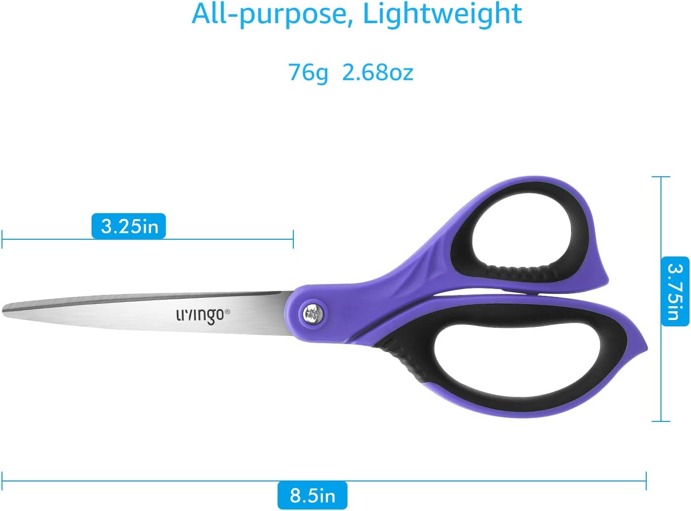 Thumbnail 1 de LIVINGO Forbici – set da 3 forbici affilate in acciaio inox, 21,6 cm, uso ufficio e casa