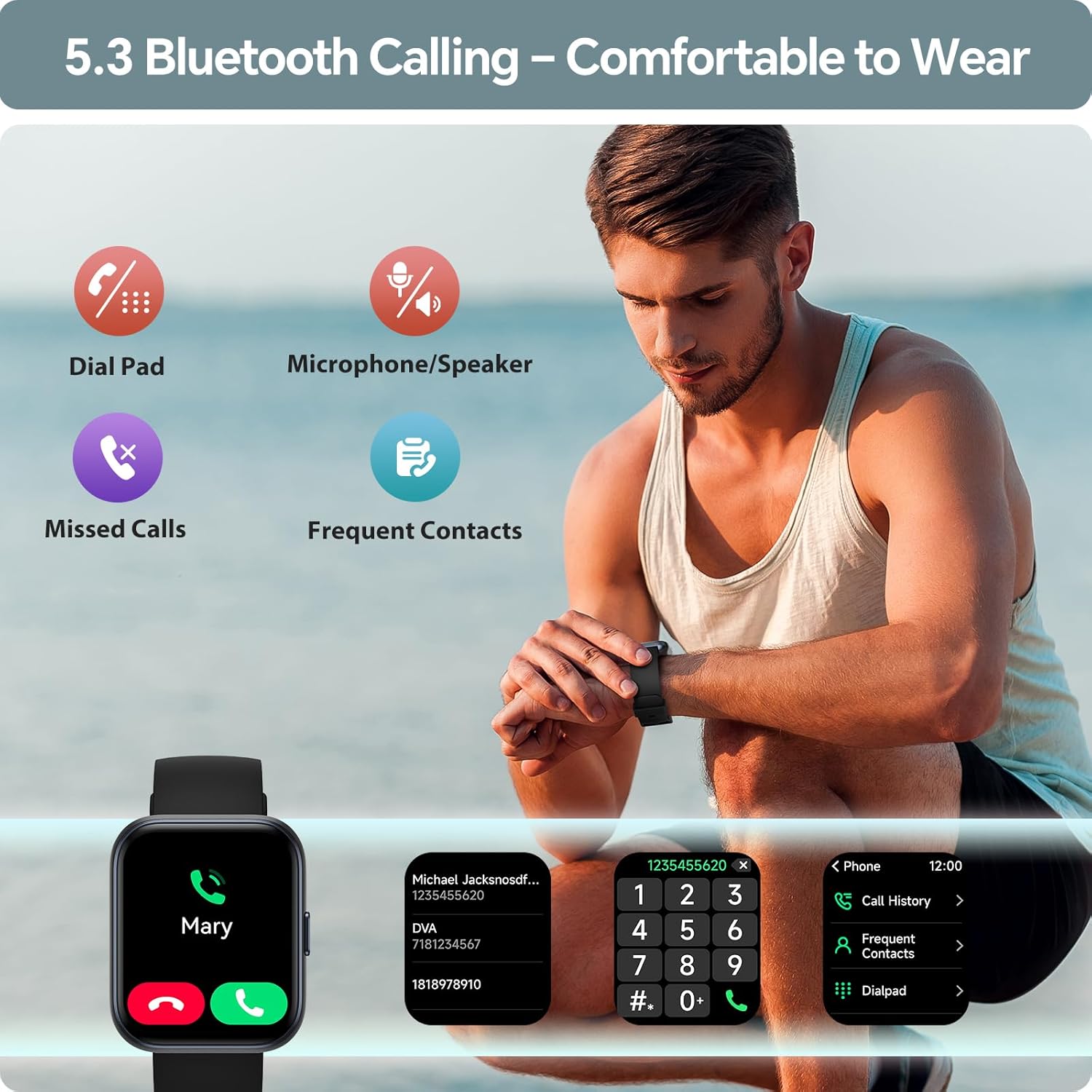 Thumbnail 1 de Aeac Smart Watch: 1.85" HD Display, 120+ Sports, Alexa Voice Assistant