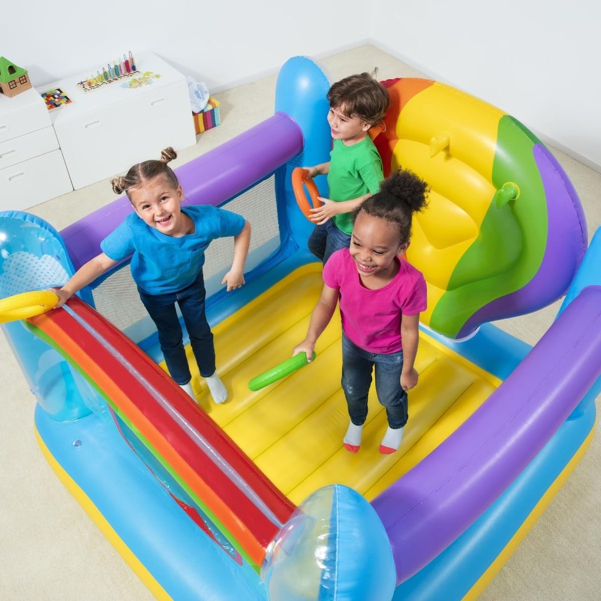 Detalle 2 de Bestway 52269-4 Castello Gonfiabile Jumpin' Balloon – divertimento gonfiabile per bambini dai 3 anni