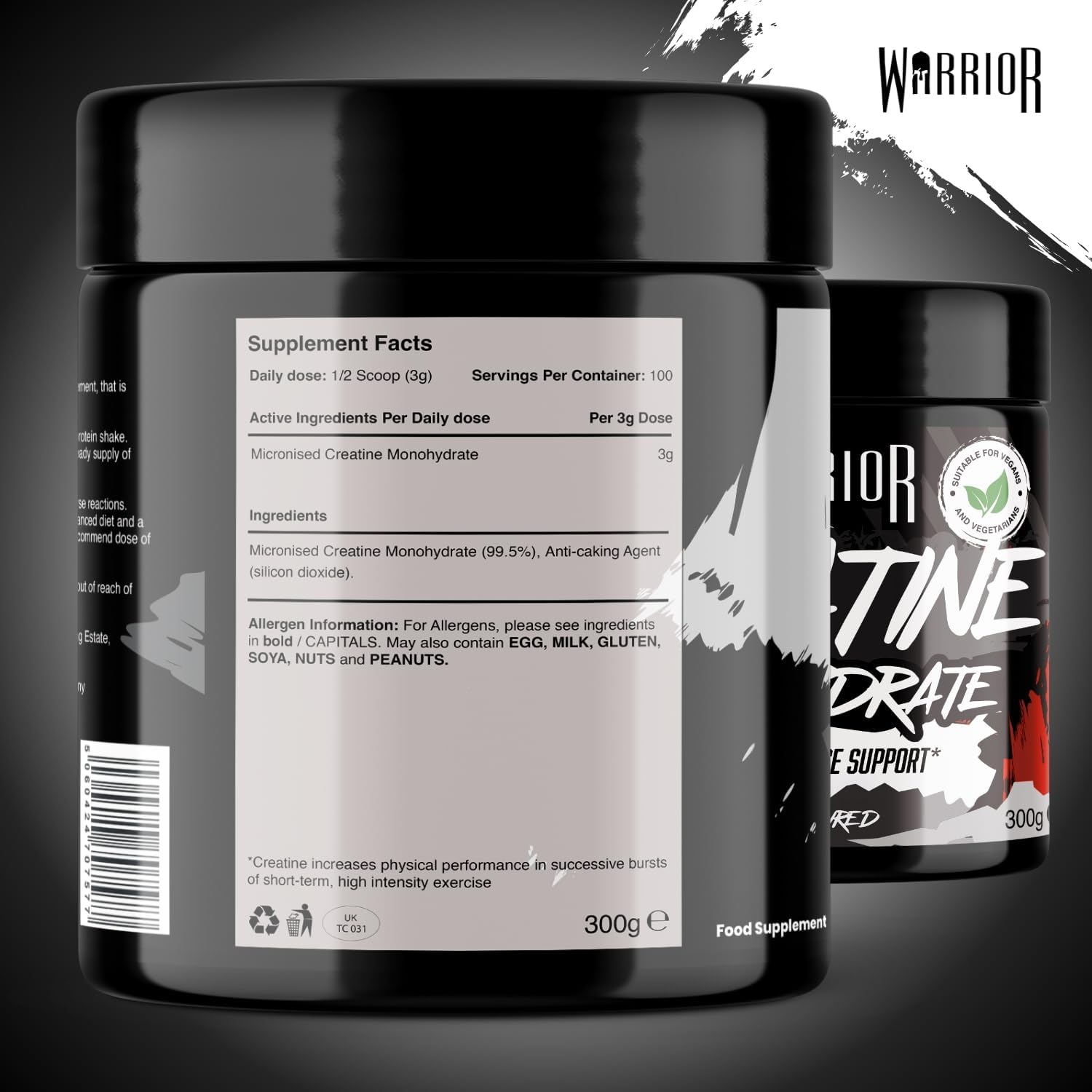 Thumbnail 2 de Warrior Creatine Monohydrate Powder 300g – Pure, Unflavoured Micronised Creatine for Strength and Recovery