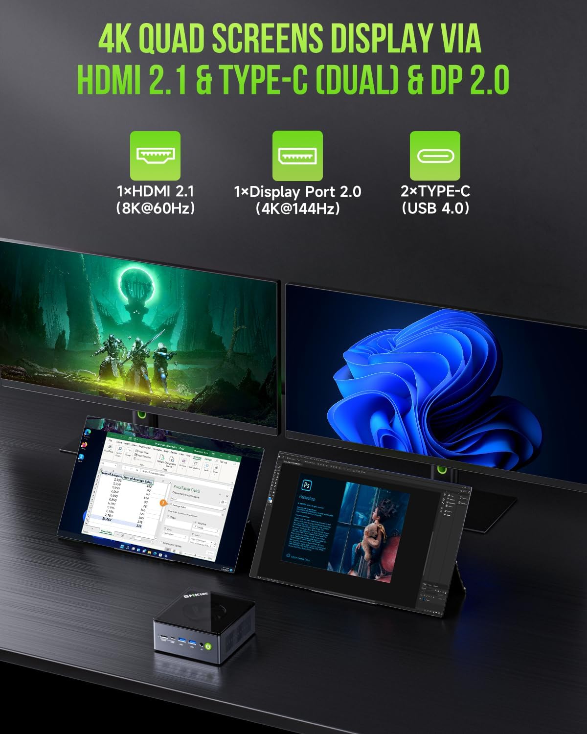 Detalle 2 de GMKtec Mini PC Gaming M7 with AMD Ryzen 7 PRO 6850H