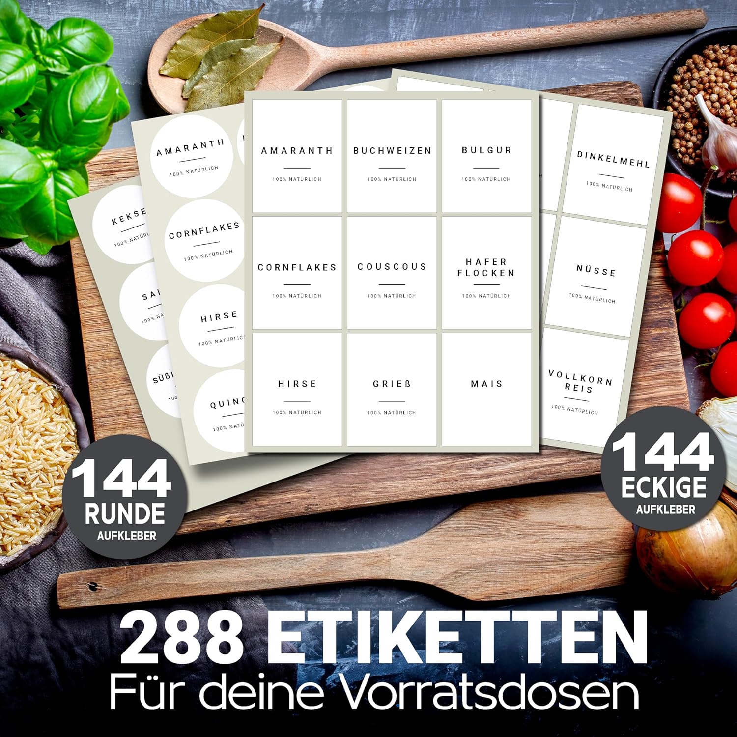 Thumbnail 1 de Homety Aufbewahrungsetiketten – Komplettes XXL-Set weiß, 288 Stück, selbstklebend