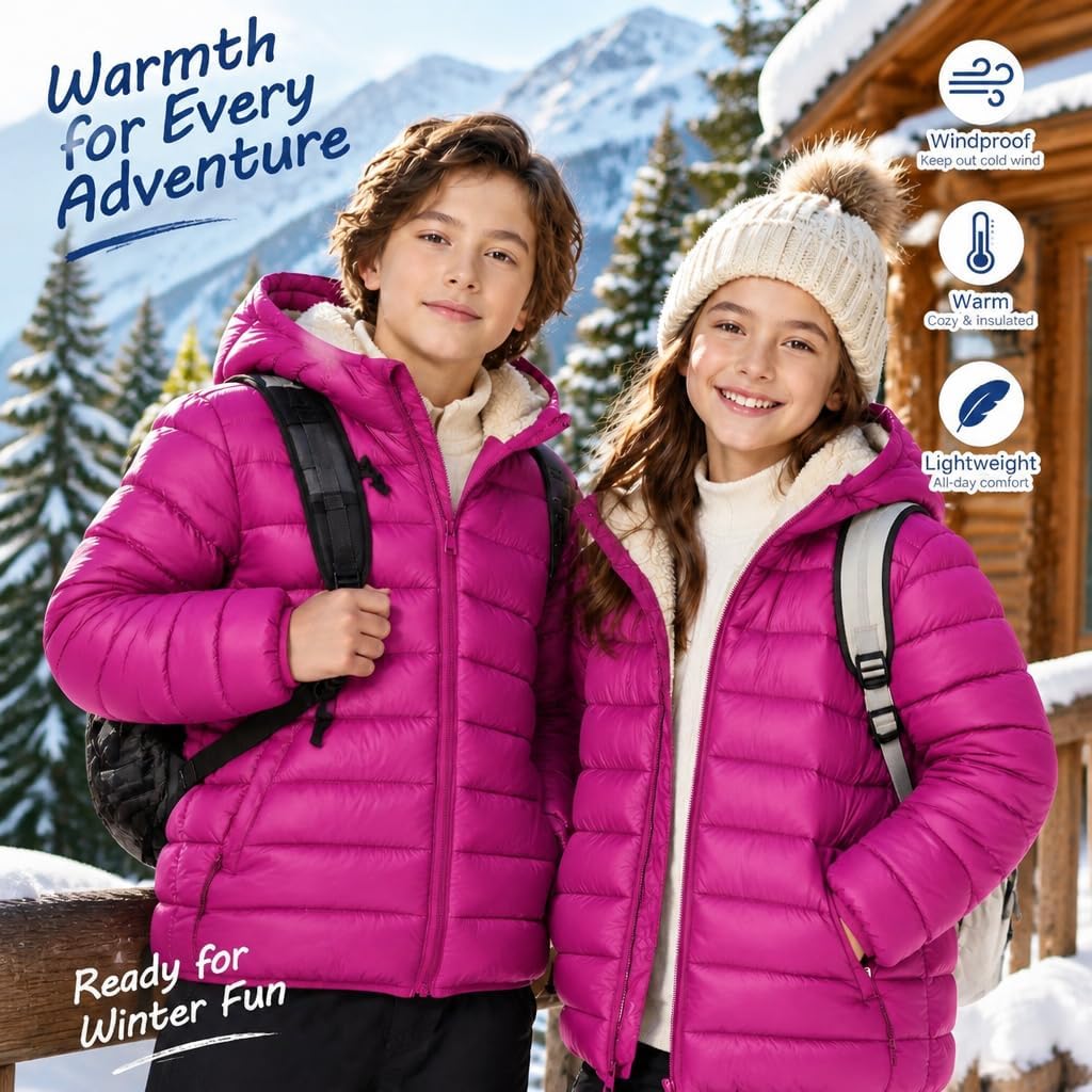 Detalle 2 de WENTTUO Kids Winter Jacket with Hood