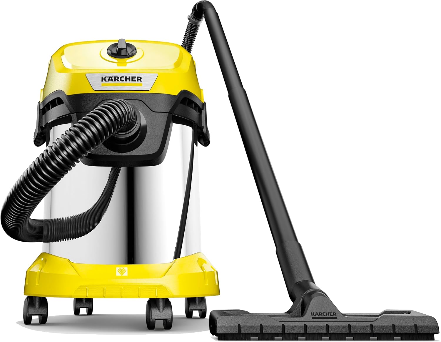 Detalle de KÄRCHER Aspirateur Eau et Poussières WD 3 S V-17/4/20 — 1000 W, cuve inox 17 l, soufflage, filtre cartouche