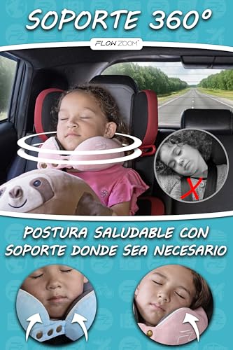 Thumbnail 1 de FLOWZOOM Comfy Kids: Almohada de Viaje Viscoelástica para Niños (3-5 años) – Rosa, Talla M