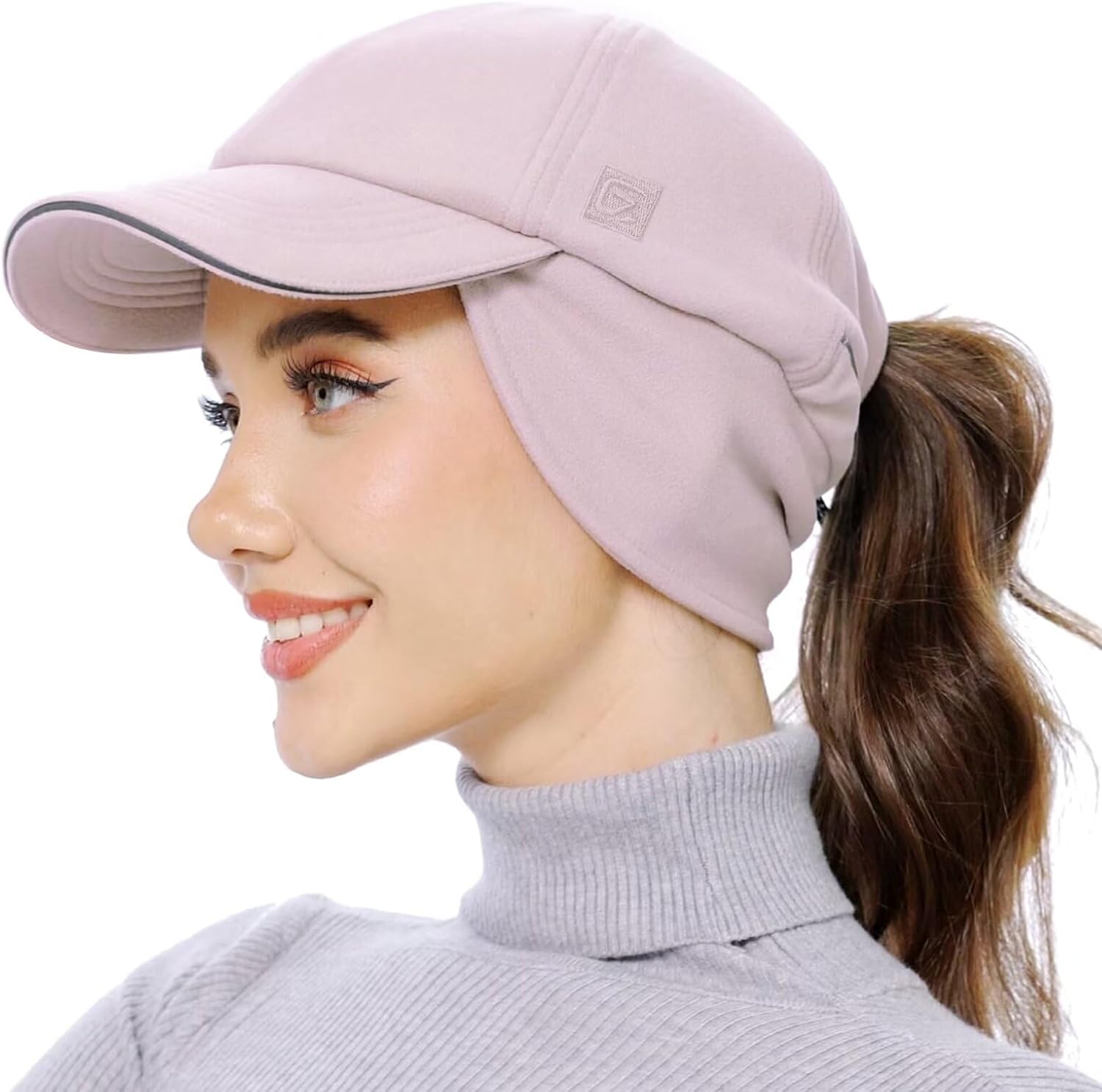 Detalle 1 de GADIEMKENSD Womens Fleece Ponytail Hat Reflective Winter Hat