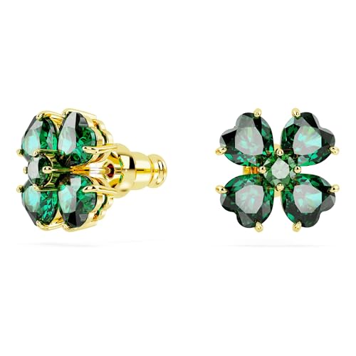 Detalle 2 de Swarovski Orecchini Idyllia Quadrifoglio Verdi, placcato oro
