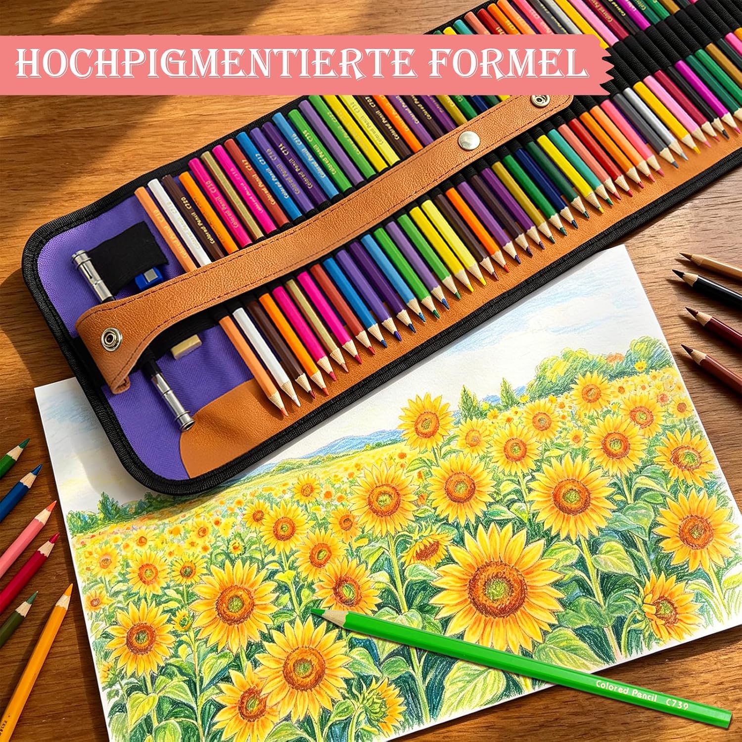 Detalle 2 de Ugmic 50 Buntstifte – Premium-Farbstifte für Erwachsene & Kinder mit lebendigen Farben